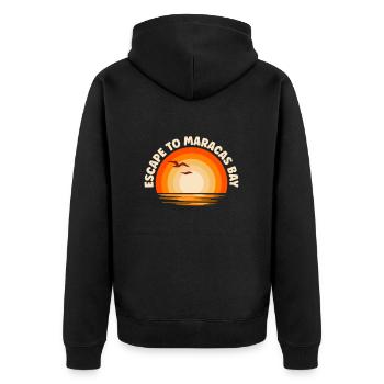 I'm fleeing to Maracas Bay - Unisex Premium Organic Zip Hoodie - black - Back - Nico (187cm)