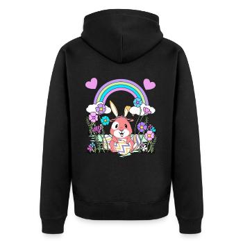 Easter - Unisex Premium Organic Zip Hoodie - black - Back - Nico (187cm)
