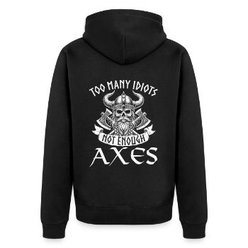 Viking Norse Gods Nordman Mythology - Unisex Premium Organic Zip Hoodie - black - Back - Nico (187cm)