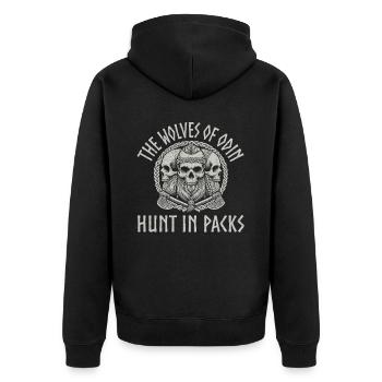 Viking Norse Gods Nordman Mythology - Unisex Premium Organic Zip Hoodie - black - Back - Nico (187cm)