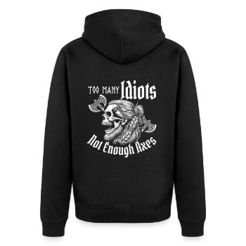 Viking Norse Gods Nordman Mythology - Unisex Premium Organic Zip Hoodie - black - Back - Nico (187cm)