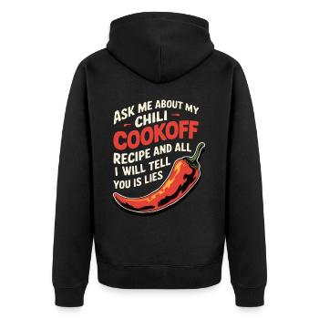 Demandez-moi ma recette de chili - Veste à capuche bio Premium Unisexe - noir - Dos - Nico (187cm)
