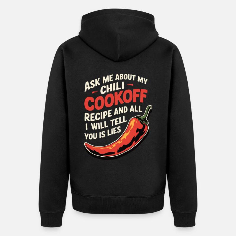 Demandez-moi ma recette de chili - Veste à capuche bio Premium Unisexe - noir