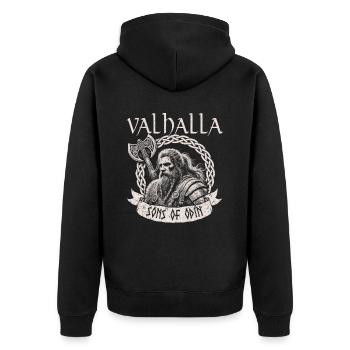 Viking Norse Gods Nordman Mythology - Unisex Premium Organic Zip Hoodie - black - Back - Nico (187cm)