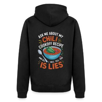 Demandez-moi ma recette de chili - Veste à capuche bio Premium Unisexe - noir - Dos - Nico (187cm)