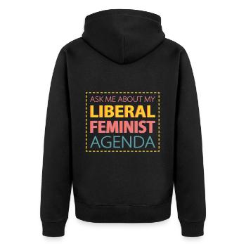 Selon mon programme féministe libéral - Veste à capuche bio Premium Unisexe - noir - Dos - Nico (187cm)