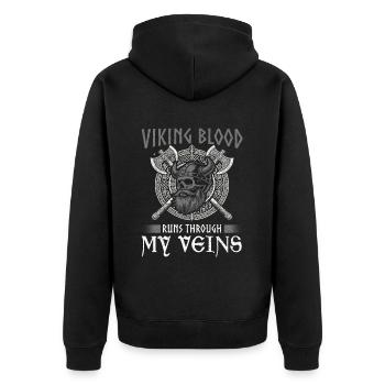 Viking Norse Gods Nordman Mythology - Unisex Premium Organic Zip Hoodie - black - Back - Nico (187cm)