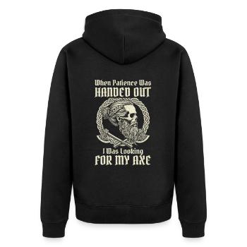 Viking Norse Gods Nordman Mythology - Unisex Premium Organic Zip Hoodie - black - Back - Nico (187cm)