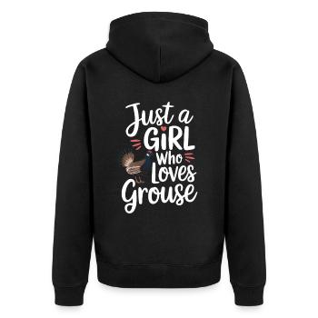 Auerhahn - Unisex Premium Bio Zip Hoodie - Schwarz - Hinten - Nico (187cm)