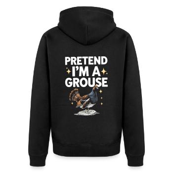 Auerhahn - Unisex Premium Bio Zip Hoodie - Schwarz - Hinten - Nico (187cm)