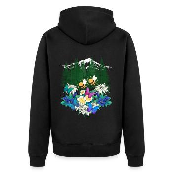 Forest Nature Spring Bee Bees Bumblebee - Unisex Premium Organic Zip Hoodie - black - Back - Nico (187cm)