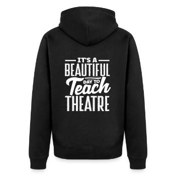 Musical Liebhaber Schöner Tag Theater - Unisex Premium Bio Zip Hoodie - Schwarz - Hinten - Nico (187cm)