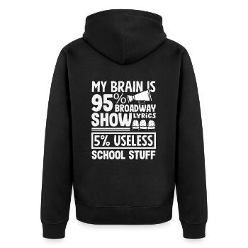 Musical Liebhaber 95% Broadway Lyrics - Unisex Premium Bio Zip Hoodie - Schwarz - Hinten - Nico (187cm)