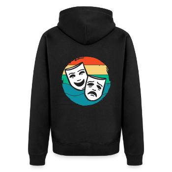 Musical, Lover, Theater, Masks, Art - Unisex Premium Organic Zip Hoodie - black - Back - Nico (187cm)