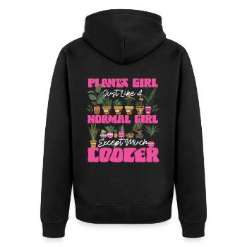 Plant Lover Gardening Girl Plant - Unisex Premium Bio Zip Hoodie - Schwarz - Hinten - Nico (187cm)