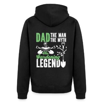 Amoureux des plantes Jardinage Papa Papa Le - Veste à capuche bio Premium Unisexe - noir - Dos - Nico (187cm)