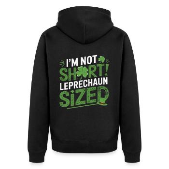 I'm not small – just leprechaun-big - Unisex Premium Organic Zip Hoodie - black - Back - Nico (187cm)
