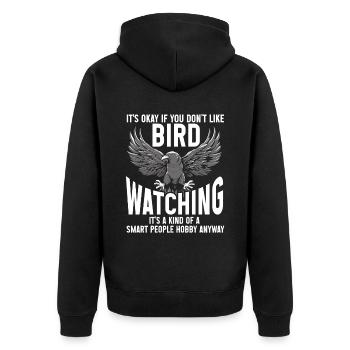 Bird Watching Cute Bird Lover - Unisex Premium Organic Zip Hoodie - black - Back - Nico (187cm)