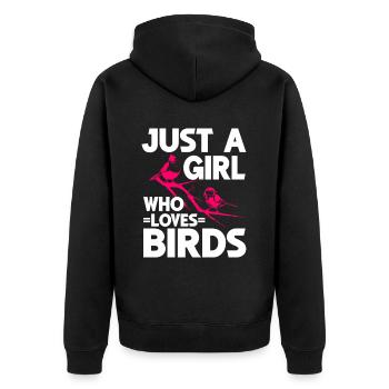 Bird Watching Cute Bird Lover - Unisex Premium Organic Zip Hoodie - black - Back - Nico (187cm)