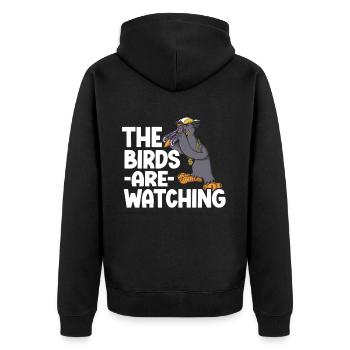 Bird Watching Cute Bird Lover - Unisex Premium Organic Zip Hoodie - black - Back - Nico (187cm)