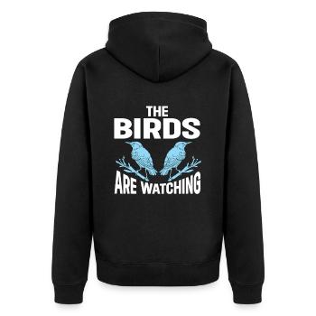 Bird Watching Cute Bird Lover - Unisex Premium Organic Zip Hoodie - black - Back - Nico (187cm)