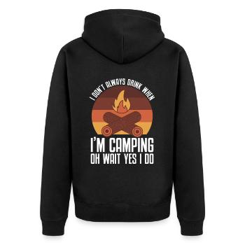 Camping Campfire Camper - Unisex Premium Bio Zip Hoodie - Schwarz - Hinten - Nico (187cm)