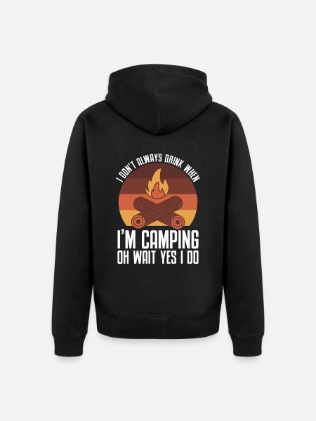 Camping Campfire Camper - Unisex Premium Bio Zip Hoodie - Schwarz
