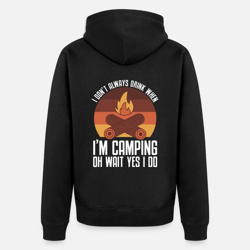 Camping Campfire Camper - Unisex Premium Bio Zip Hoodie - Schwarz