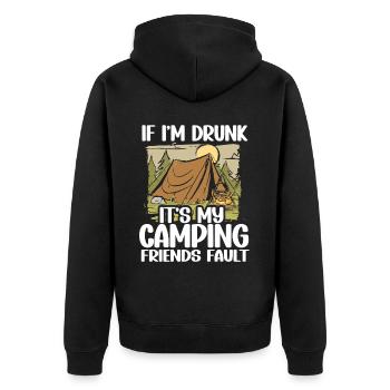 Camping Campfire Camper - Unisex Premium Bio Zip Hoodie - Schwarz - Hinten - Nico (187cm)