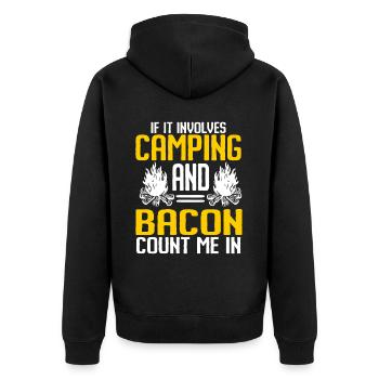 Camping Campfire Camper - Unisex Premium Bio Zip Hoodie - Schwarz - Hinten - Nico (187cm)