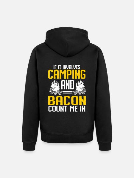 Camping Campfire Camper - Unisex Premium Organic Zip Hoodie - black