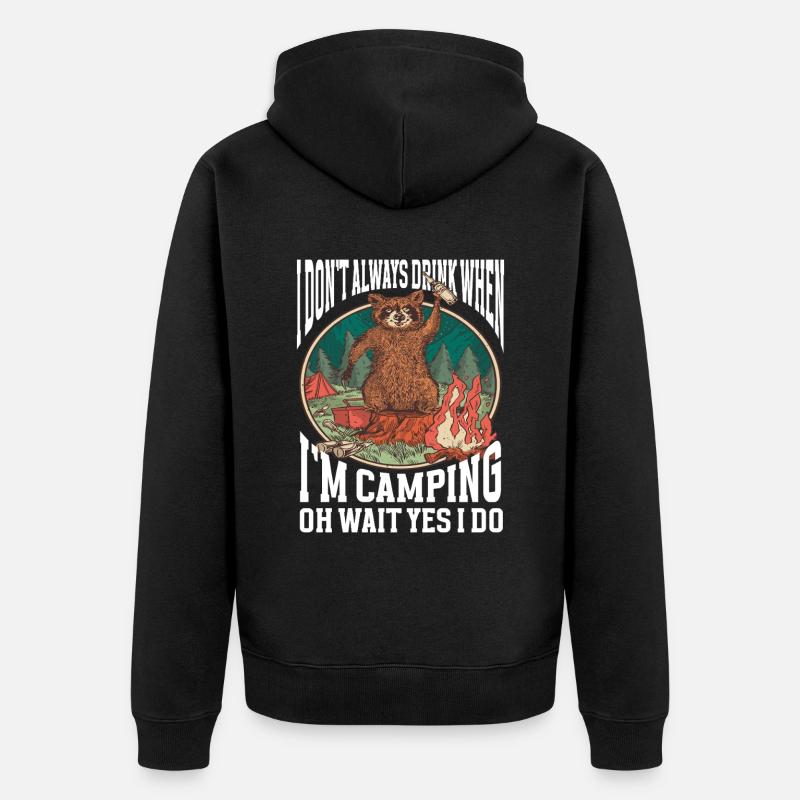 Camping Feu de camp Camper - Veste à capuche bio Premium Unisexe - noir