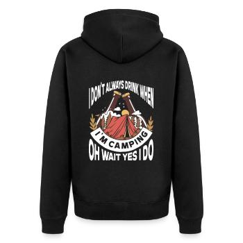 Camping Campfire Camper - Unisex Premium Bio Zip Hoodie - Schwarz - Hinten - Nico (187cm)