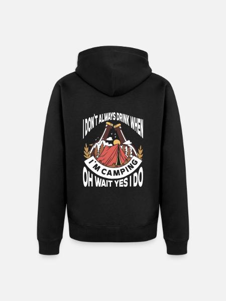 Camping Campfire Camper - Unisex Premium Bio Zip Hoodie - Schwarz