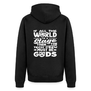 Musical Lover Stage Tech Crew Gods - Unisex Premium Organic Zip Hoodie - black - Back - Nico (187cm)
