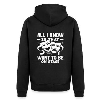 Musical Liebhaber Alles Was Ich Weiß Ist Dass - Unisex Premium Bio Zip Hoodie - Schwarz - Hinten - Nico (187cm)