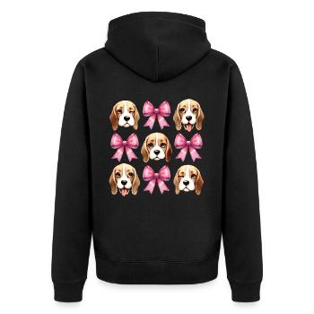 Coquette noeud Beagle Chien Maman Ruban Rose - Veste à capuche bio Premium Unisexe - noir - Dos - Nico (187cm)