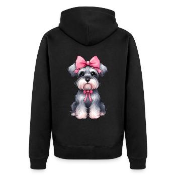 Coquette Bow Schnauzer Dog Mom Pink - Unisex Premium Organic Zip Hoodie - black - Back - Nico (187cm)