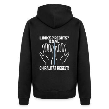 Chiralität Regelt! Chemie Chemiker - Unisex Premium Bio Zip Hoodie - Schwarz - Hinten - Nico (187cm)