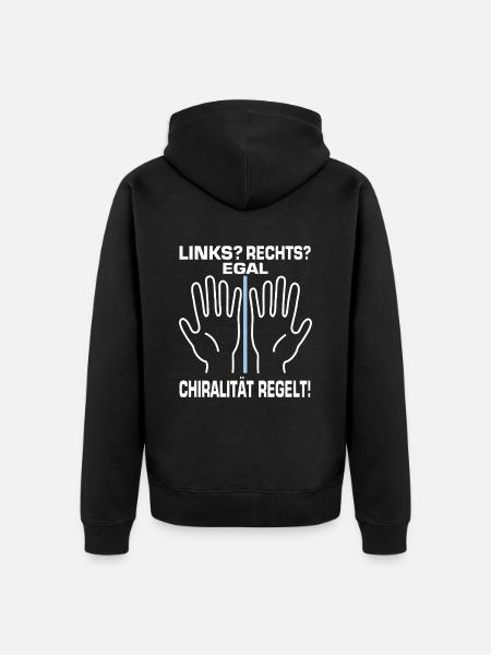 Chirality regulates! Chemistry Chemist - Unisex Premium Organic Zip Hoodie - black