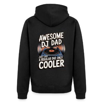 Super papa DJ, comme un papa normal - Veste à capuche bio Premium Unisexe - noir - Dos - Nico (187cm)