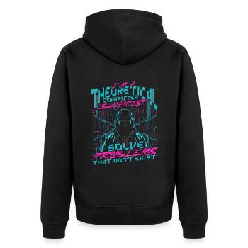 Informatiker Je résous des problèmes qui n’existent pas - Veste à capuche bio Premium Unisexe - noir - Dos - Nico (187cm)