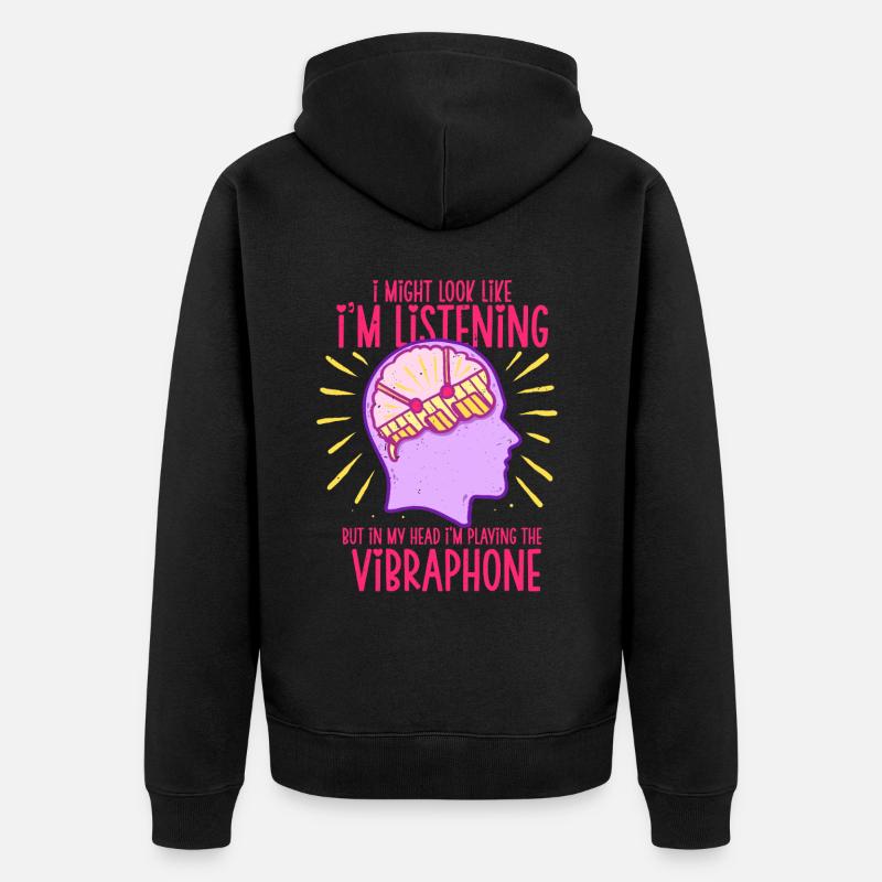 Vibraphon Marimba - Unisex Premium Bio Zip Hoodie - Schwarz
