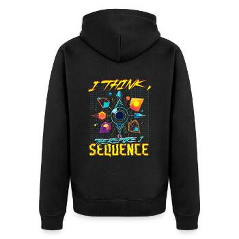 Bioinformatics Analyst Think Therefore I Sequence - Unisex Premium Organic Zip Hoodie - black - Back - Nico (187cm)