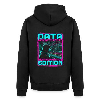 Data Whisperer Bioinformatics Edition - Unisex Premium Organic Zip Hoodie - black - Back - Nico (187cm)