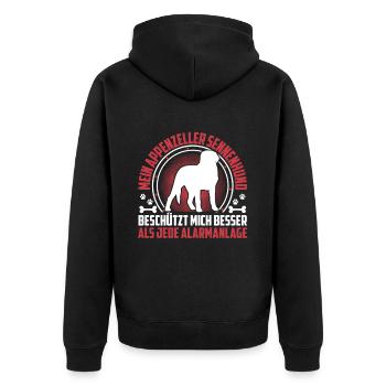 Mountain Dog protects me Appenzeller Mountain Dog - Unisex Premium Organic Zip Hoodie - black - Back - Nico (187cm)
