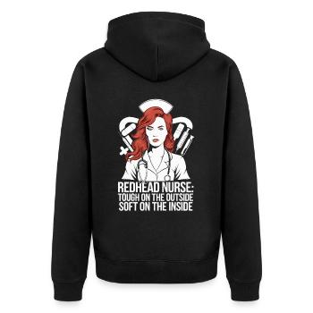 Readhead Infirmière Hôpital Cheveux Roux RN Gingembre Soins infirmiers - Veste à capuche bio Premium Unisexe - noir - Dos - Nico (187cm)