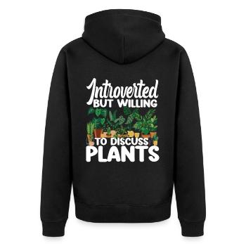 Plant Lover Gardening Introverted - Unisex Premium Bio Zip Hoodie - Schwarz - Hinten - Nico (187cm)