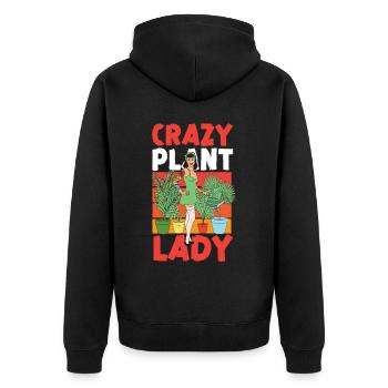 Plant Lover Gardening Crazy Plant - Unisex Premium Bio Zip Hoodie - Schwarz - Hinten - Nico (187cm)