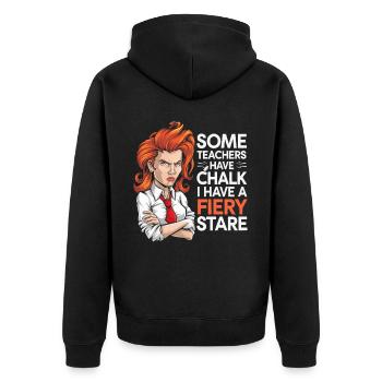 Rothaarige Erzieherin Ginger Hair Lehrer an der Schule - Unisex Premium Bio Zip Hoodie - Schwarz - Hinten - Nico (187cm)